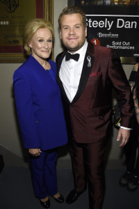 NEW YORK, NY - JUNE 12: Actress Glenn Close and host James Corden pose backstage during the 70th Annual Tony Awards at The Beacon Theatre on June 12, 2016 in New York City. (Photo by Kevin Mazur/Getty Images for Tony Awards Productions) *** Local Caption *** Glenn Close;James Corden