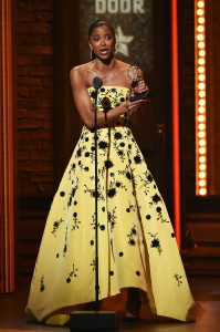NEW YORK, NY - JUNE 12: Actress Renee Elise Goldsberry speaks onstage to accept the award for Best Performance By An Actress In a Featured Role In a Musical for her work in Hamilton during the 70th Annual Tony Awards at The Beacon Theatre on June 12, 2016 in New York City. (Photo by Theo Wargo/Getty Images for Tony Awards Productions) *** Local Caption *** Renee Elise Goldsberry