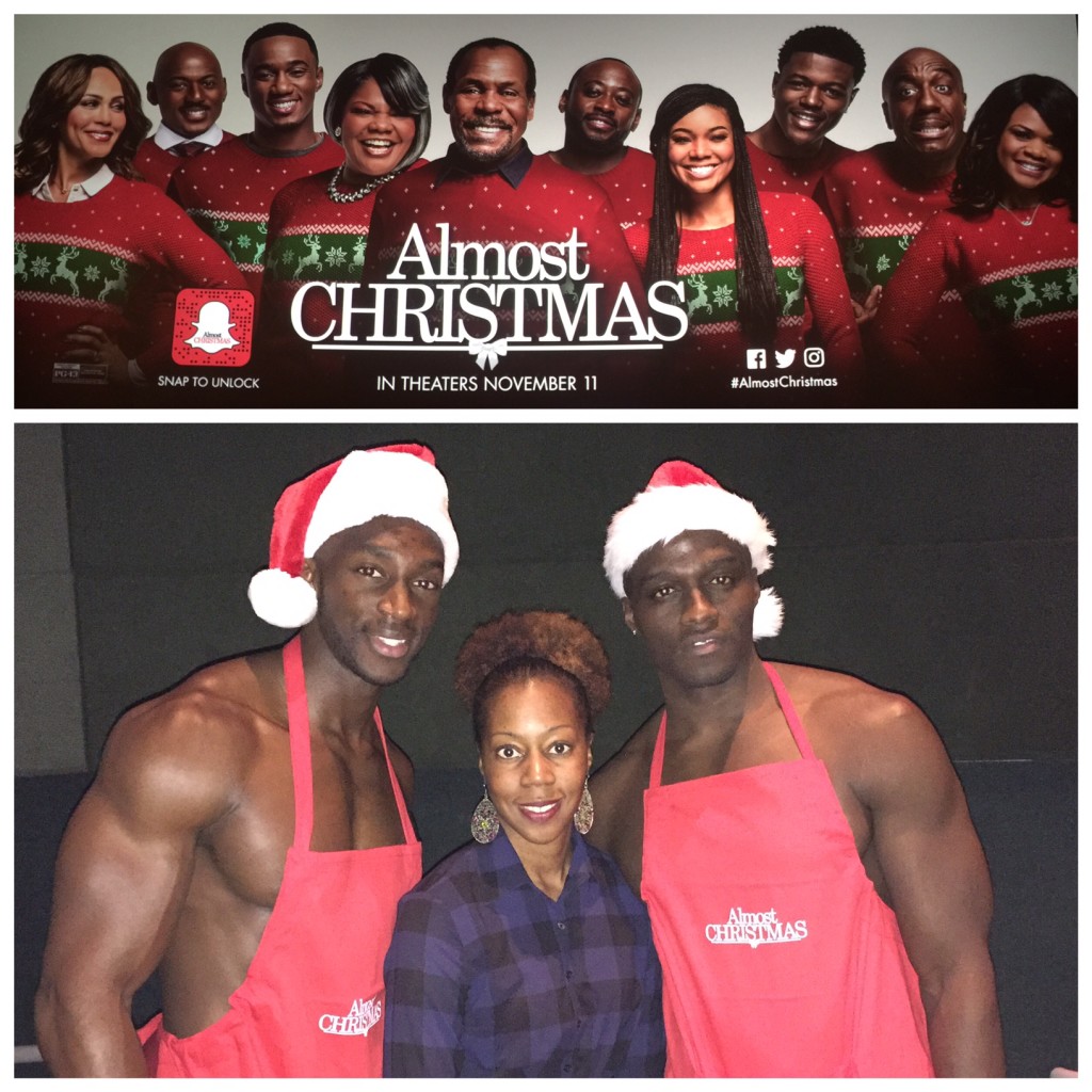 Houston, Texas screening of Almost Christmas featuring Santa's Elves, Mike and Derrick.
